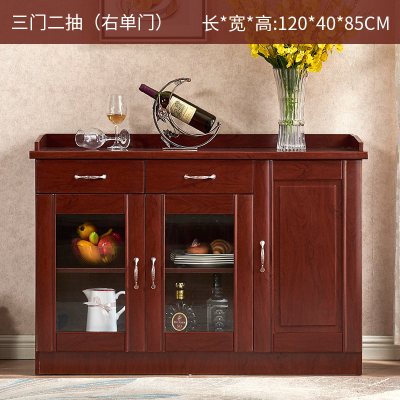幻窕 办公室茶水柜简约餐边柜茶水间储物柜 胡桃色 1200*400*850 BJ979