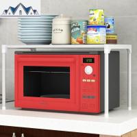 家用置物架微波炉架落地组装铁艺网格 厨房用品调料架收纳储物架 三维工匠