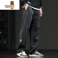 YANXU潮流直筒裤男款宽松潮牌拖地阔腿裤碳素运动卫裤男士休闲长裤子男