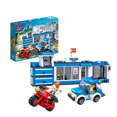 邦宝城市教育系列拼装积木儿童玩具小颗粒5岁以上警察消防情景模拟男女孩礼物警察局7032(328颗粒3公仔)