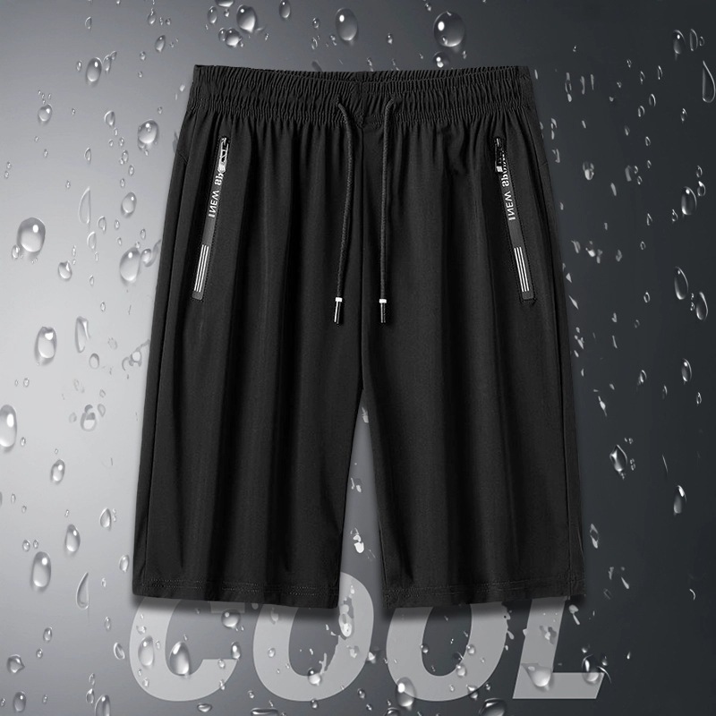 冰丝短裤男夏季薄款大码速干休闲五分裤外穿新款潮流