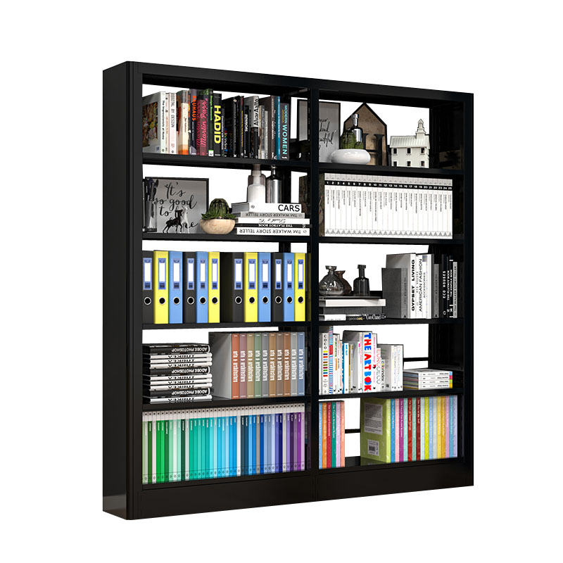 戴劲 书架学校图书馆阅览室书籍架落地资料档案架黑色白色 单面一列二