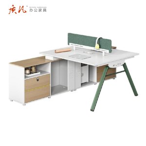 质凡 极简时尚拼色办公卡位组合桌