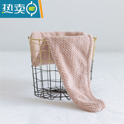 敬平干发帽女可爱韩国吸水速干加厚包头巾干发巾沐浴帽擦头发器 皮粉色(单层)