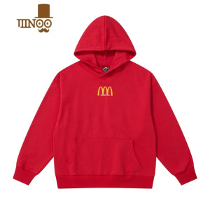 YANXU126KID 美式复古字母印花连帽卫衣男宽松设计感高街百搭情侣上衣