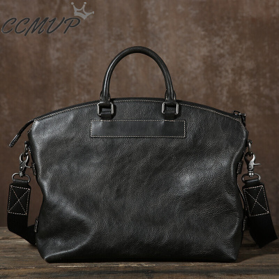 CCMVP品牌自营质量保证-CCMVP原创真皮手提包复古植鞣皮单肩包斜挎包休闲商务男包手工擦色男包