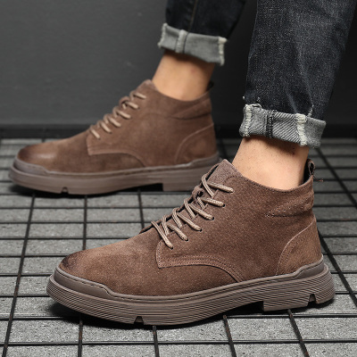 Ideamini马丁靴男工装靴2020新款秋季高帮鞋男潮鞋韩版百搭英伦复古靴子靴子