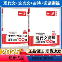 九年级 语文现代文阅读+文言文阅读 初中通用 [正版]2025版现代文阅读技能训练100篇七年级八年级九年级中考语文人教