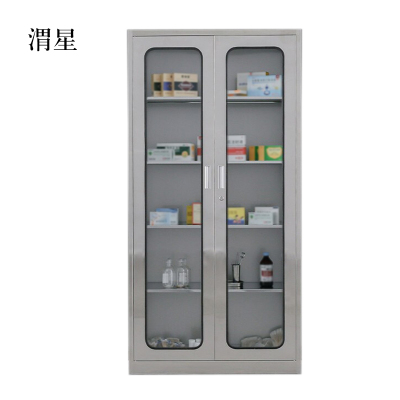 渭星室文件柜不锈钢柜子储物柜资料柜档案柜带锁文件柜201通玻文件柜