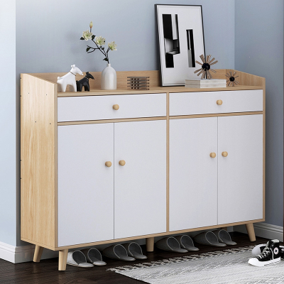 鞋柜新款2020家用门口大容量玄关柜简约古达现代实木腿收纳柜多层鞋架