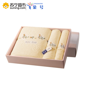 金号(KING SHORE)毛巾家纺 纯棉柔软吸水粉色淑女三件套礼盒 800g 36*29.5*7cm