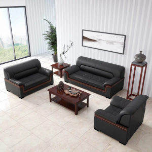 鑫环境 办公家具办公沙发简约现代会客商务接待室真皮沙发商务办公室沙发组合优质耐磨沙发