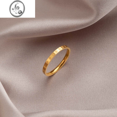 JiMi钛钢爱心满圈戒指女小众设计高级感不掉色轻奢时尚个性素圈食指戒
