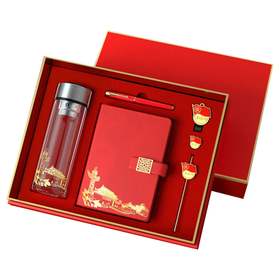 优彩嘉 政治生日纪念套装 数显玻璃杯+笔+窗花本+微章+U盘+书签 ZZTZ-24 套