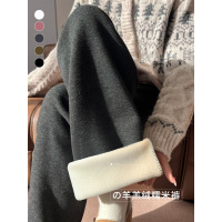 特厚羊羔绒糯米裤女冬季新款加厚东北保暖棉裤小个子加绒阔腿裤子