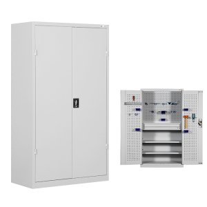 班龙工具存放柜内一抽+挂板灰白色台