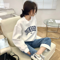 卫衣女秋冬新款薄款韩版圆领字母印花女式休闲宽松圆领上衣