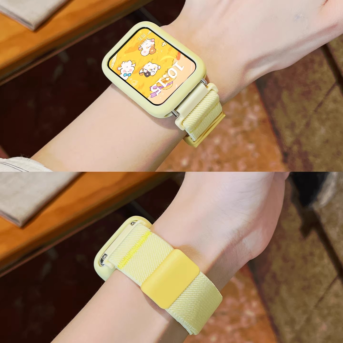 适用于小米手环9Pro表带奶酪黄秋冬设计款塑胶磁吸可爱扣时尚女生8Pro腕带运动智能手表红米watch6/5创意情侣