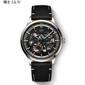 瑞士正品爱沃驰I&W CARNIVAL手表全自动机械表 男表进口机芯表镂空夜光时尚潮流防水表品牌腕表钢带588G