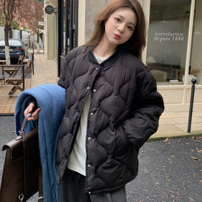 棉衣菱格新款棉服学生百搭外套韩版时尚冬季短款棉袄宽松女装