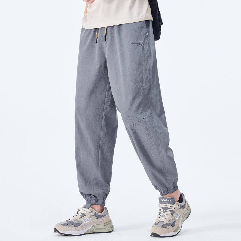 高街潮流男士束脚裤夏季冰丝宽松垂感休闲裤速干百搭运动长裤男