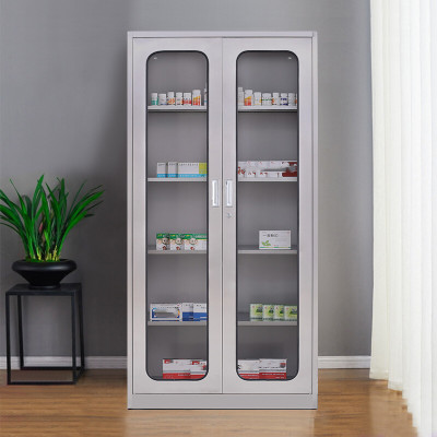 绵冠文件柜办公柜钢制铁皮柜资料柜档案柜储物柜 不锈钢通玻文件柜