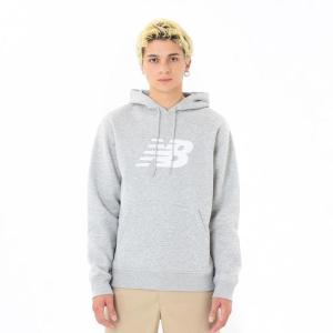 New Balance高弹力抓绒连帽卫衣男款秋冬情侣套头运动休闲上衣