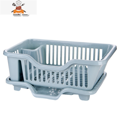 厨房碗架碗筷餐具沥水收纳架子家用用品大全塑料台面落地置物架 敬平 蓝色餐具架