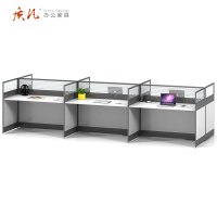 质凡屏风员工位简约现代职员办公桌 六人位4500*1400*1100
