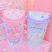 美帮汇日系双子星大耳狗小白带盖垃圾桶厨房卧室地上垃圾篓废纸篓