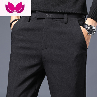 七斓款西裤男士商务正装春季百搭黑色宽松直筒休闲长裤子男款夏季