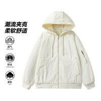 夹克男春秋连帽休闲情侣款潮牌时尚男款潮流宽松舒适夹克外套上衣