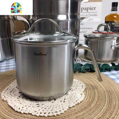 304不锈钢迷你奶锅带过滤嘴单柄小锅辅食锅小汤锅野外汤锅加热锅 FENGHOU 单柄14cm