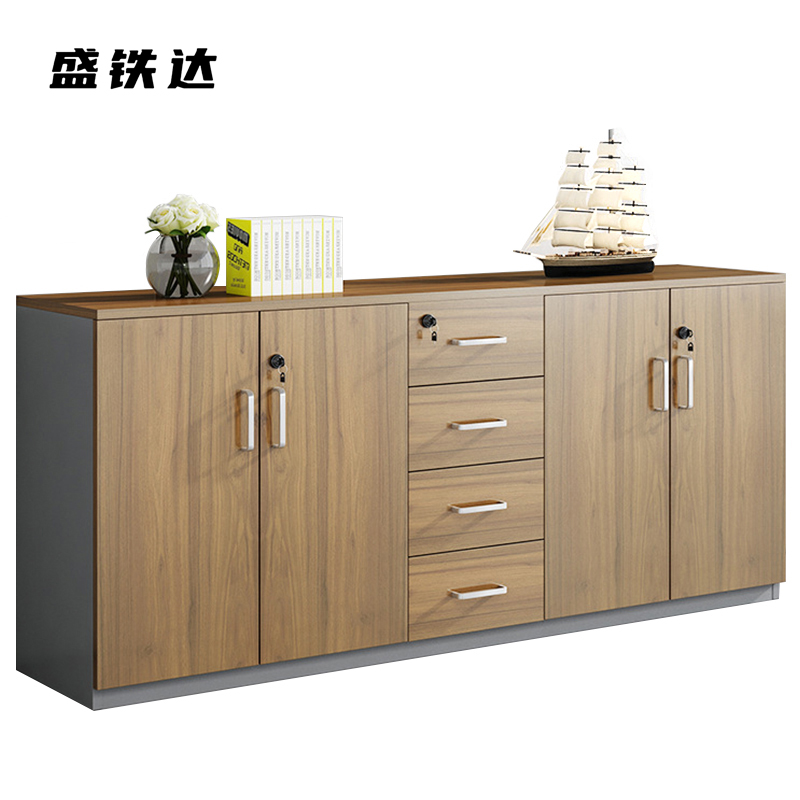 盛铁达 文件柜胡桃色4门4抽2000*400*800mm STD-BG-003 套
