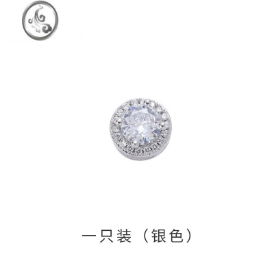 JiMiS925银针美式高级感满钻耳钉男痞帅个性单只小众耳环2022年新款潮