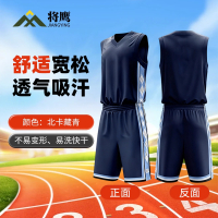 将鹰 篮球服套装男定制球衣BA比赛队服背心团队比赛分组 成人印制款 JY-386S-RHLS001