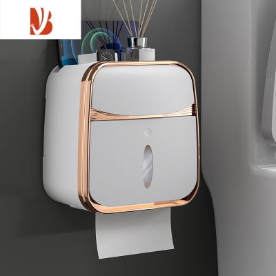 三维工匠卫生间纸巾盒厕所厕纸置物架洗手间卫生纸抽纸卷纸免打孔防水壁挂 雅典白[电镀款]高颜值选/免打孔 抽纸卷纸通用