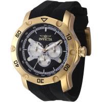 因维克塔(INVICTA)男款石英表50mm黑银盘硅胶带防尘防水表盘