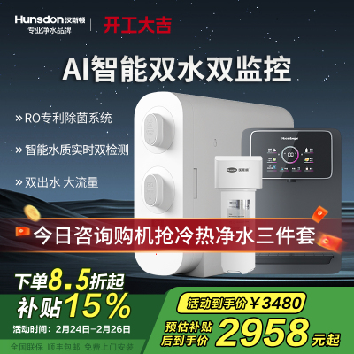 汉斯顿/Hunsdon净水器家用厨下式净水机家用直饮净水器C2净水器家用无桶双水大流量过滤器净水器