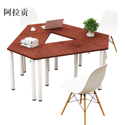 阿拉贡小型梯形会议桌创意洽谈桌美术培训桌组合拼接简约办公桌[工厂现做 7天内发货]