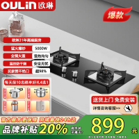 欧琳(OULIN)5.0KW防干烧功能大火力燃气灶灶具台嵌两用E3001B 5.0大火力防干烧 液化气