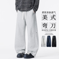 裤子男潮牌阔腿卫裤男士春秋季新款宽松直筒运动休闲宽松长裤_164