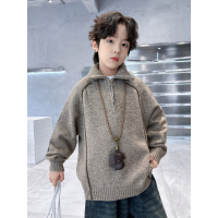 男童毛衣新款秋冬中大儿童冬装套头加厚高领洋气针织衫保暖潮