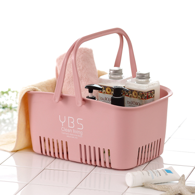 手提洗澡沐浴收纳篮小号浴室洗浴置物篮桌面浴筐塑料筐零食小篮子