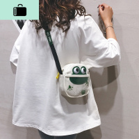 帆布包包女2020新款潮可爱卡通青蛙单肩小圆包个性时尚百搭斜挎包NEW LAKE女斜挎包