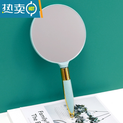 敬平化妆镜子led带灯折叠宿舍台式美妆小镜子桌面便携随身化妆镜学生 圆镜--绿色便携式用镜