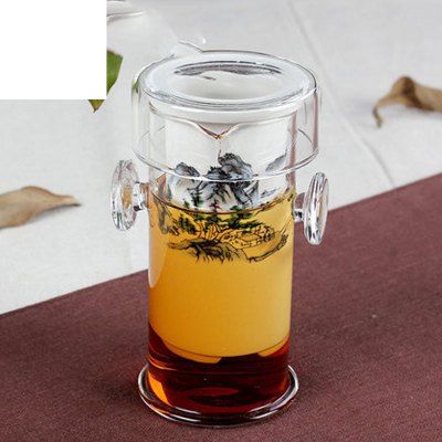 哲飞家居泡茶壶红茶茶具套玻璃陶瓷过滤双耳泡茶器功夫茶壶花茶冲茶器创意简约家居家用水杯水具家居日用泡茶器-蓝山水