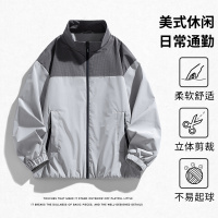 春秋季新款男装户外冲锋衣男女情侣款立领防风运动夹克男潮牌外套