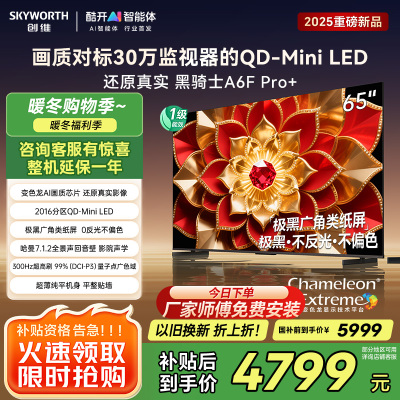 创维电视A6F Pro+ 65英寸智能平板电视机2016分区QD-Mini LED 液晶游戏 65吋国家补贴 A6F