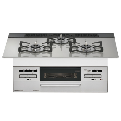 日本林内燃气灶Mytone75嵌入式三眼灶煤气炉烤箱自动烤配烤盘天然气RS71W35T2DGAVW23款